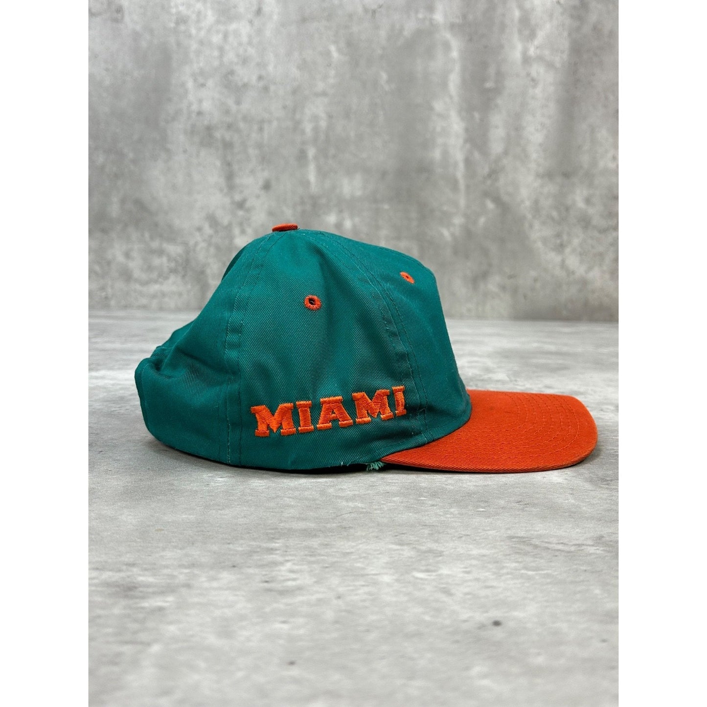 Vintage 90s Miami Dolphins NFL Embroidered Logo Football Snapback Hat OSFA
