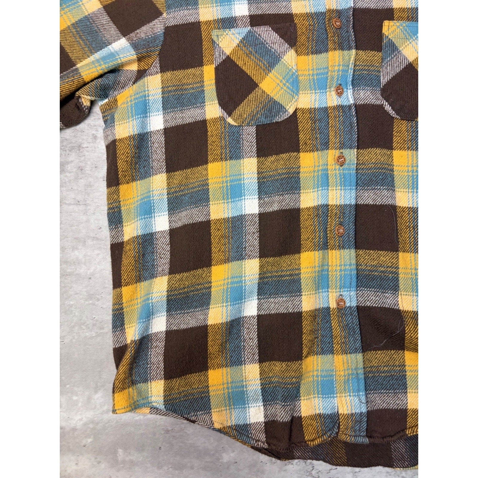VTG 80s Big Mac Plaid Double Pocket Flannel Long Sleeve Button Up Shirt Size XLT