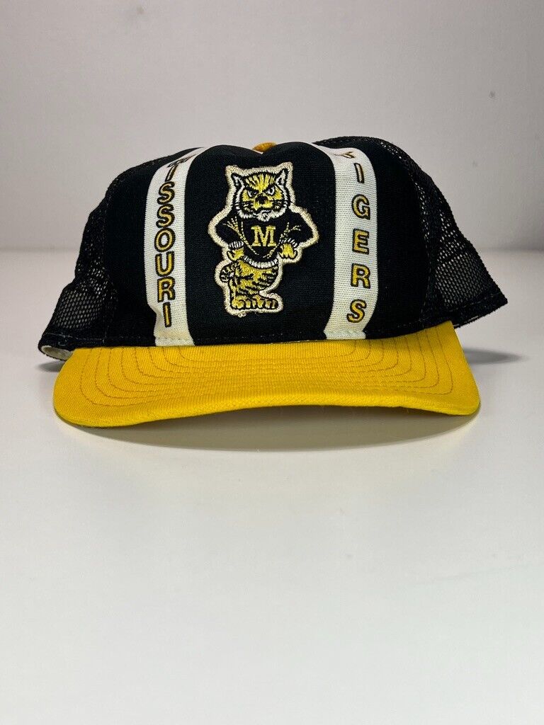 Vintage 80s University Of Missouri Tigers Embroidered Trucker Snapback Hat OSFA