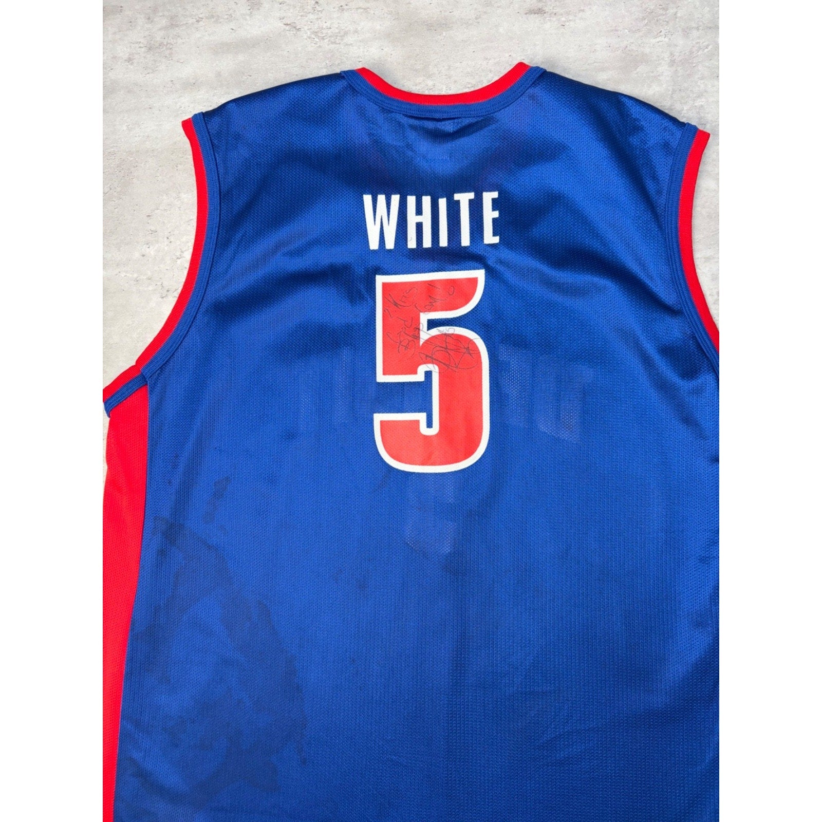 Vintage Rodney White #5 Detroit Pistons NBA Champion Basketball Jersey Size XL