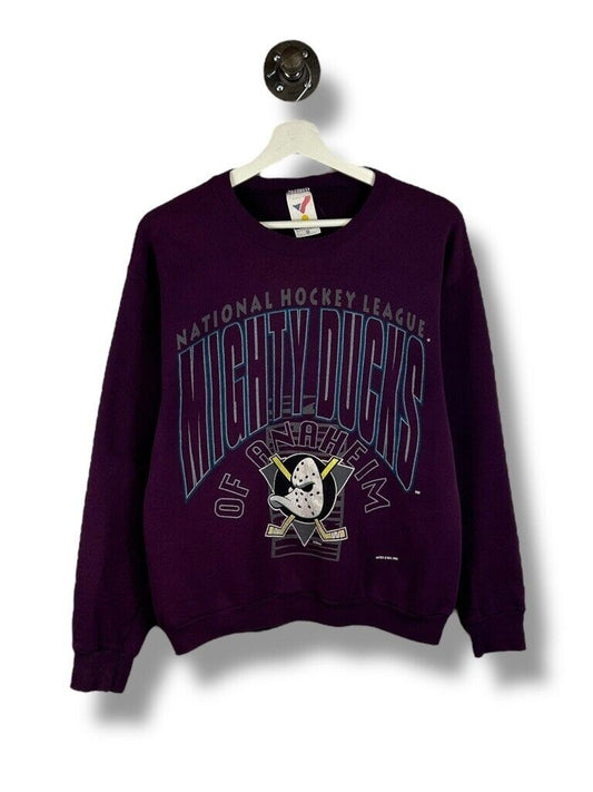 Vintage 1993 Anaheim Mighty Ducks NHL Big Graphic Spellout Sweatshirt Sz Medium