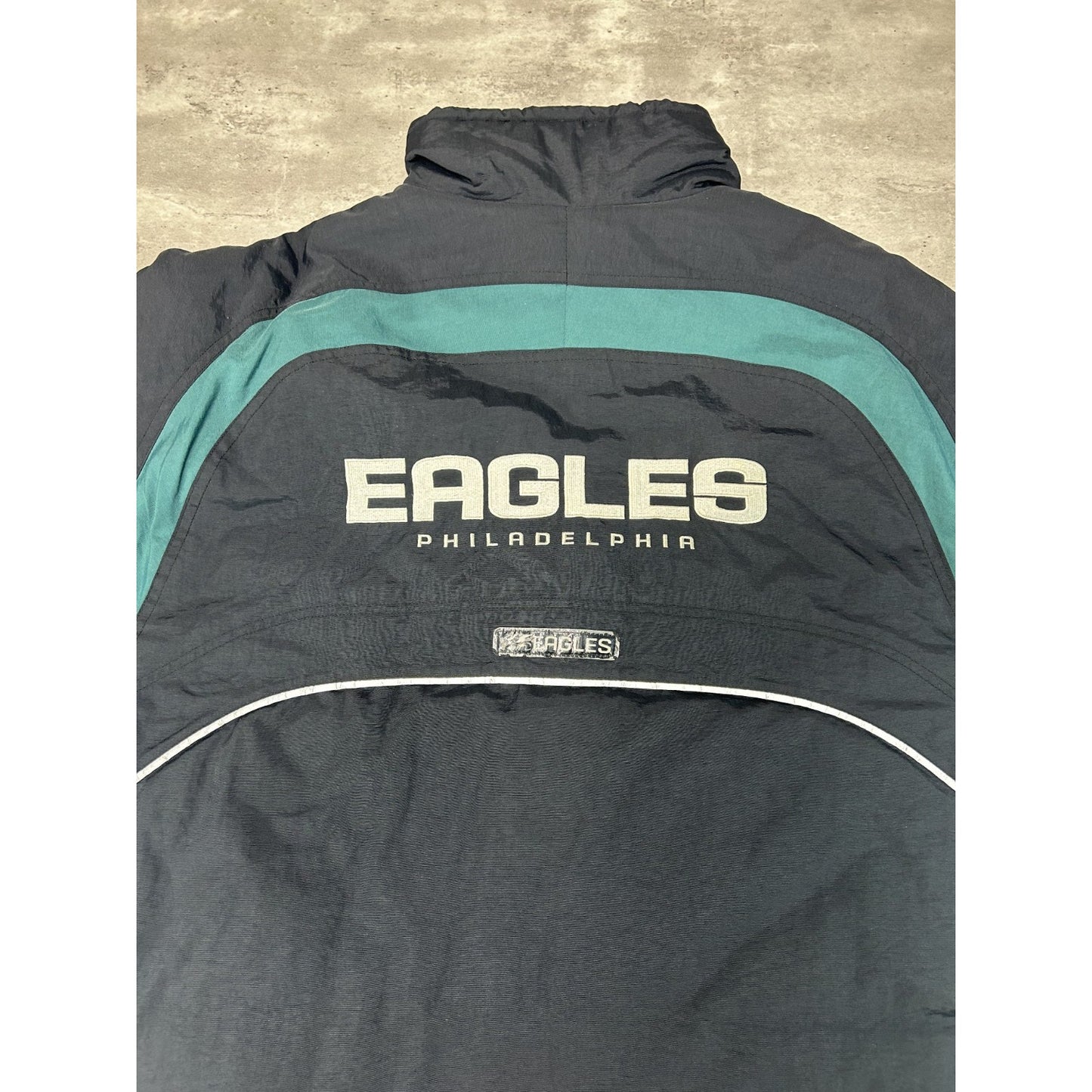 Vintage 2000s Philadelphia Eagles NFL Embroidered Logo Long Jacket Size Large
