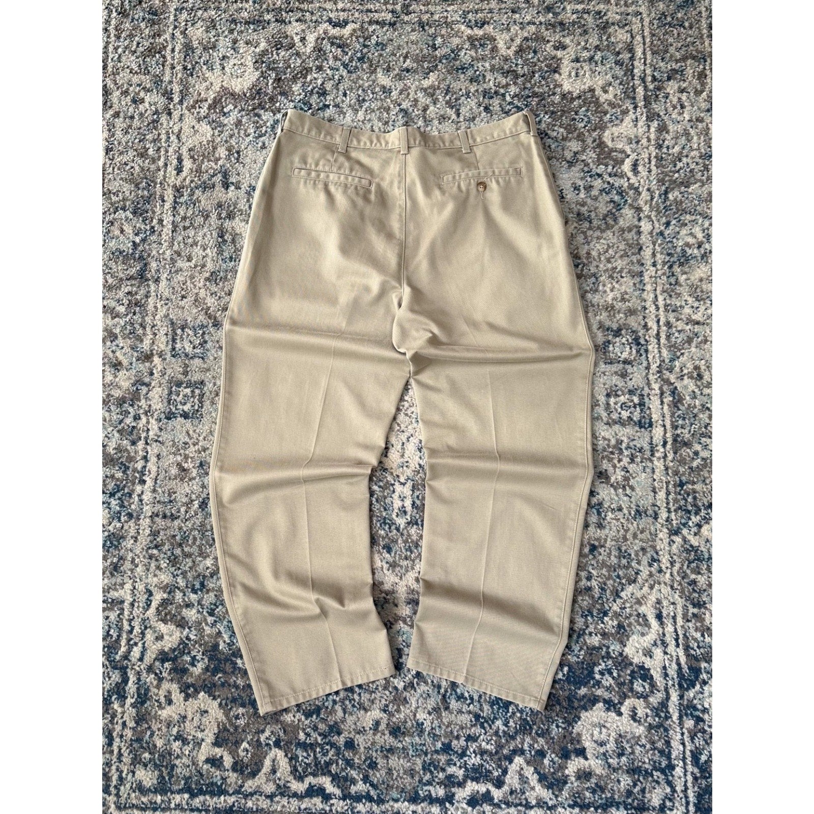 Vintage Beige Khaki Straight Leg Pants Size 36