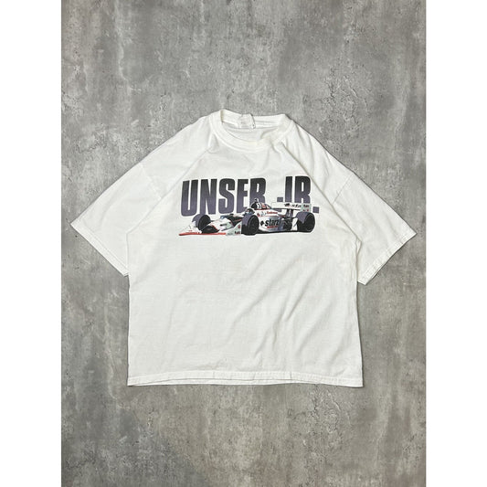 Vintage 90s Al Unser Jr #3 Indy Racing League Graphic T-Shirt Size Large