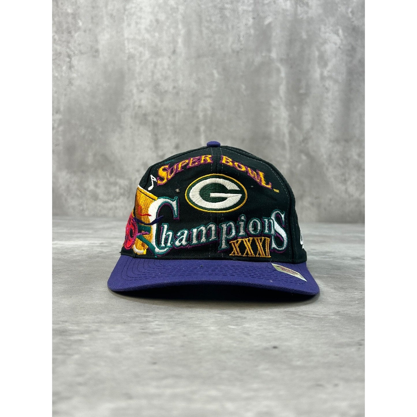 Vintage 1997 Green Bay Packers NFL Super Bowl Champs Snapback Hat OSFA