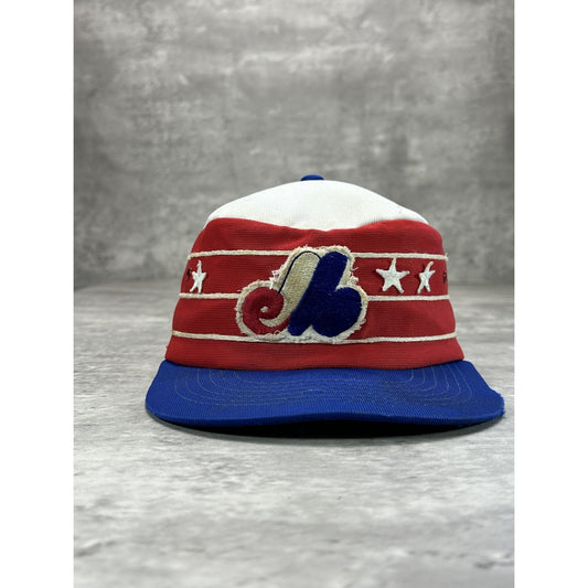 Vintage 80s Montreal Expos MLB Embroidered Logo Baseball Snapback Hat OSFA