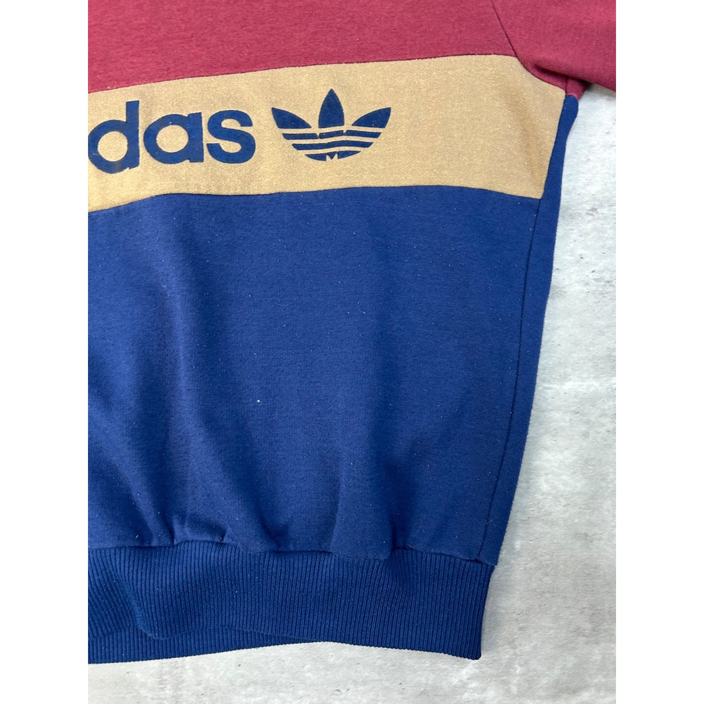 Vintage 80s Womens Adidas Graphic Trefoil Crewneck Sweatshirt Size Small