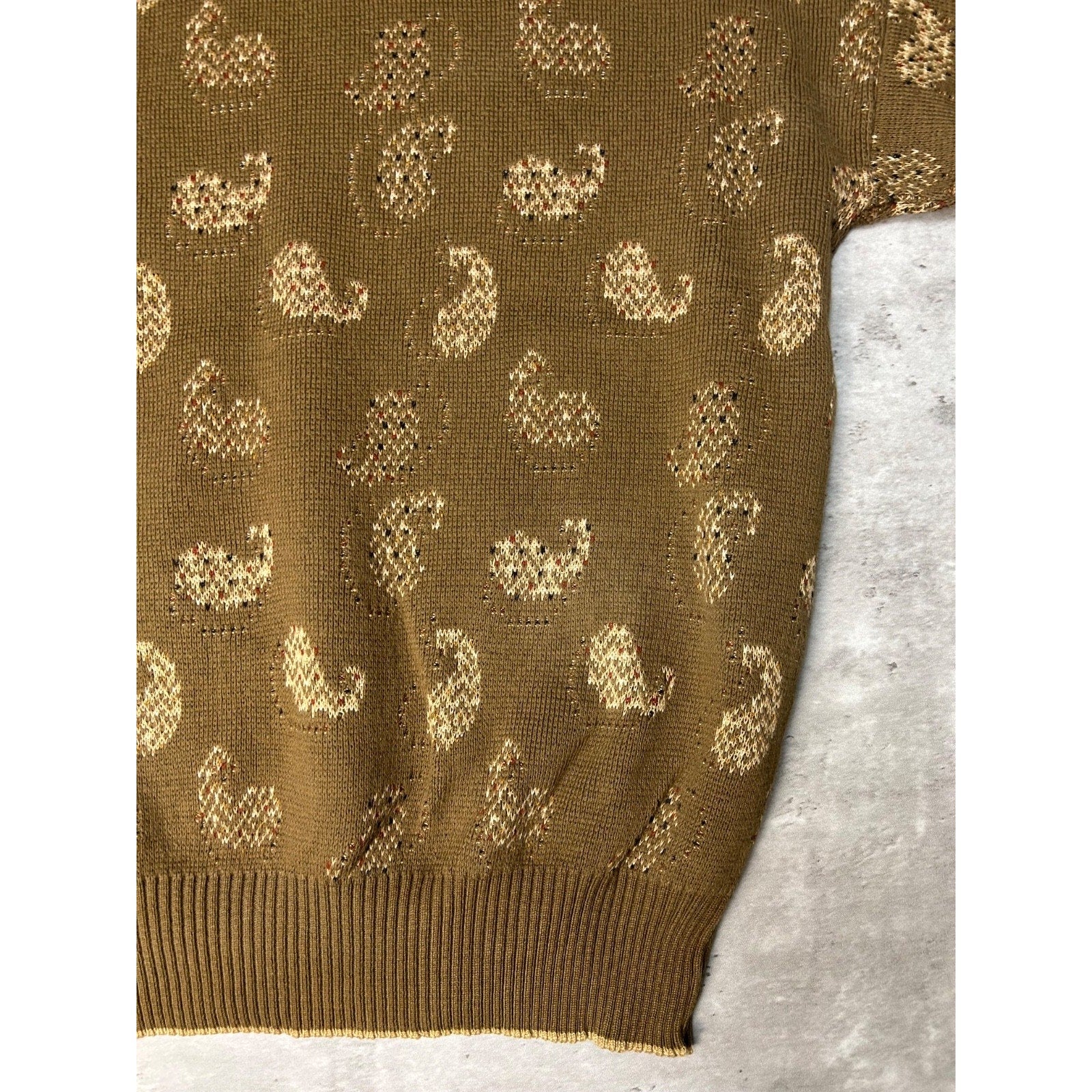 Vintage 90s Tricots St Raphael Abstract Graphic Pullover Knit Sweater Sz Medium
