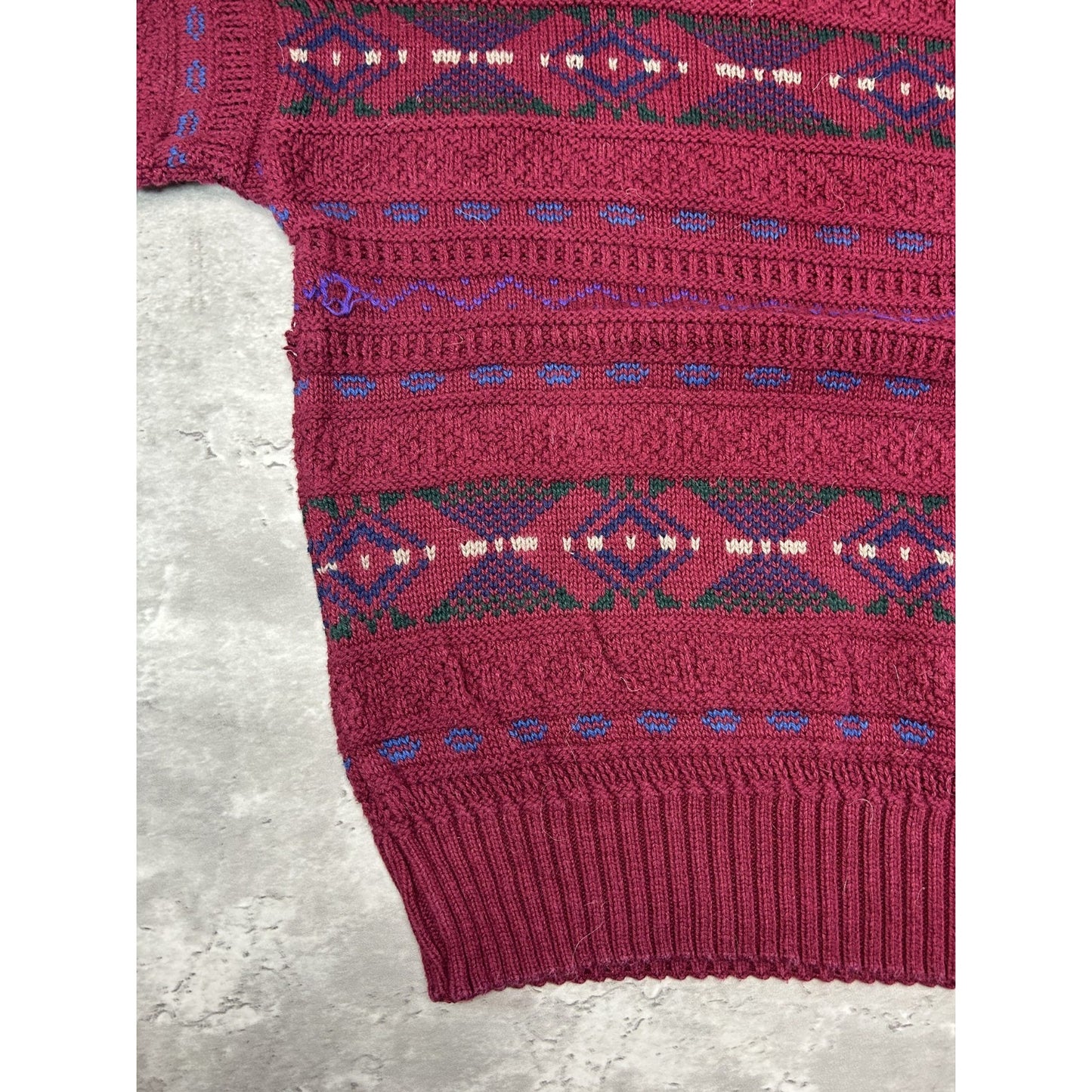 Vintage Lobo By Pendleton Geometric Striped Pullover Knit Sweater Size XL