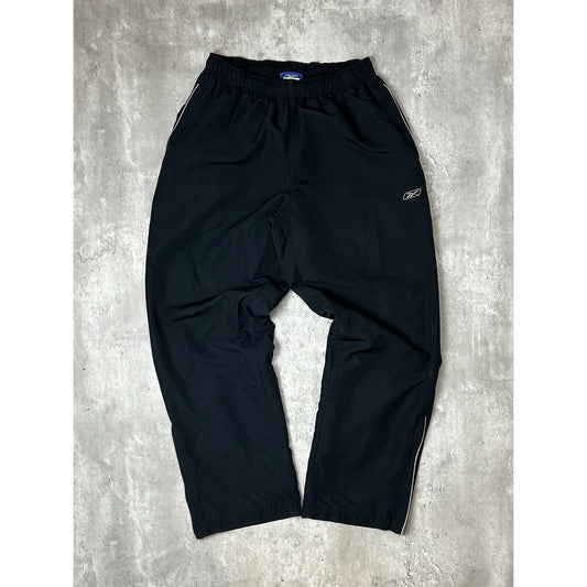 Vintage 2000s Reebok Embroidered Logo Nylon Track Pants Size Small Black