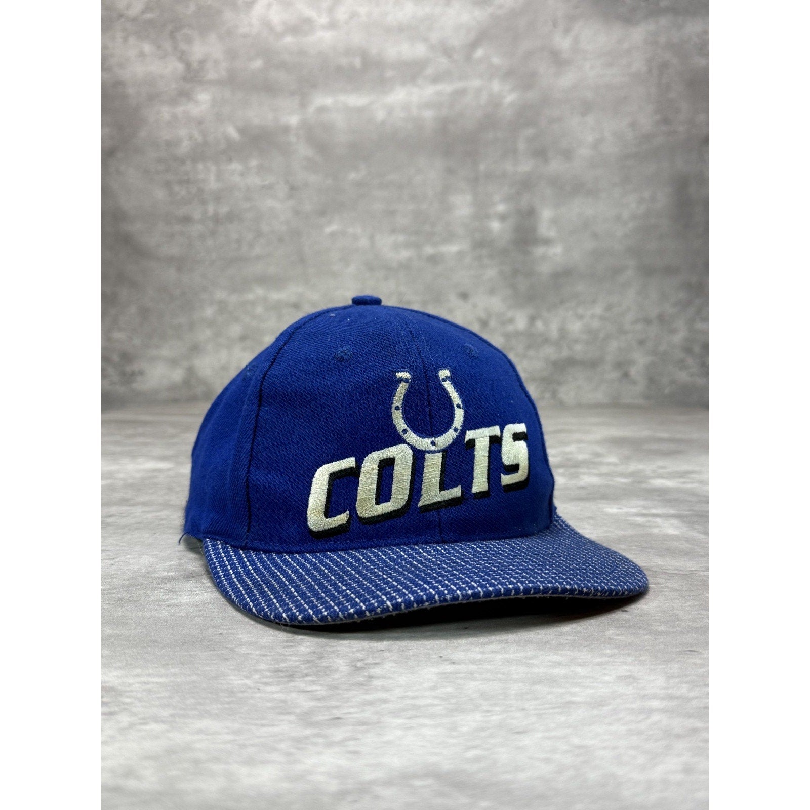 Vintage 90s Indianapolis Colts NFL Logo Athletics Embroidered Strapback Hat OSFA