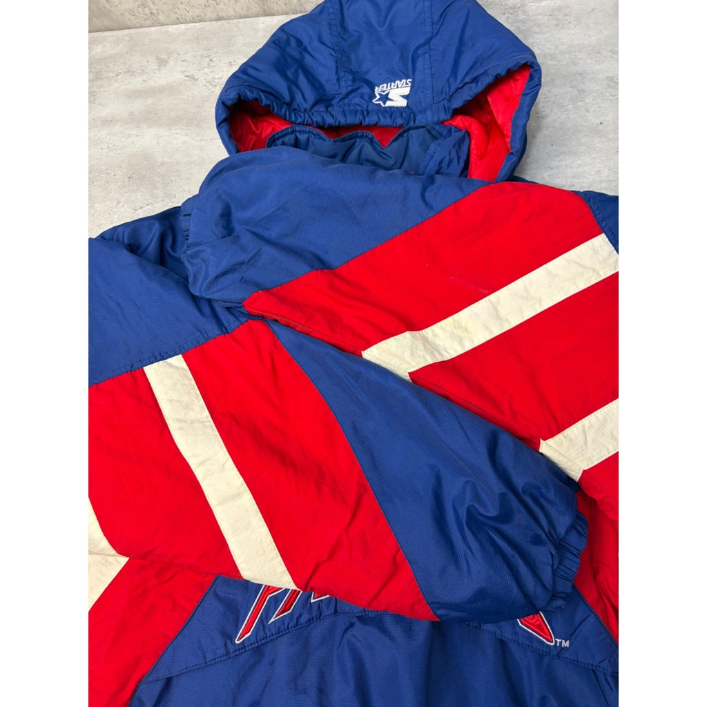 Vintage 90s New England Patriots NFL Starter 1/2 Zip Pullover Jacket Size XL