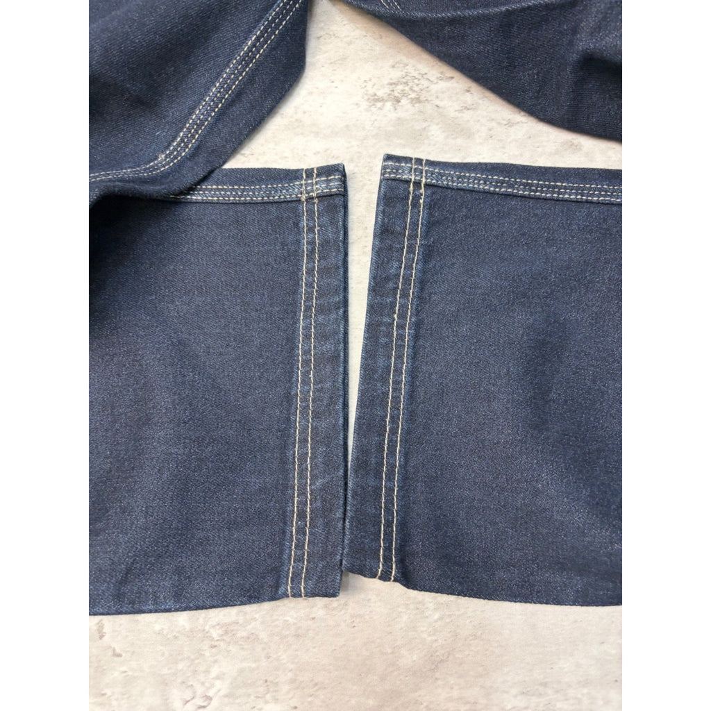 Vintage Y2K Womens Johnny Blaze Embroidered Script Dark Wash Denim Pants 29x28