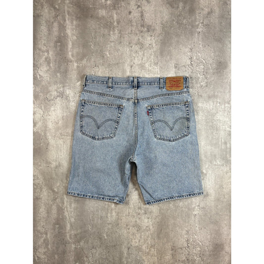 Vintage Levis 505 Red Tab Regular Fit Light Wash Denim Shorts Size 36 Blue