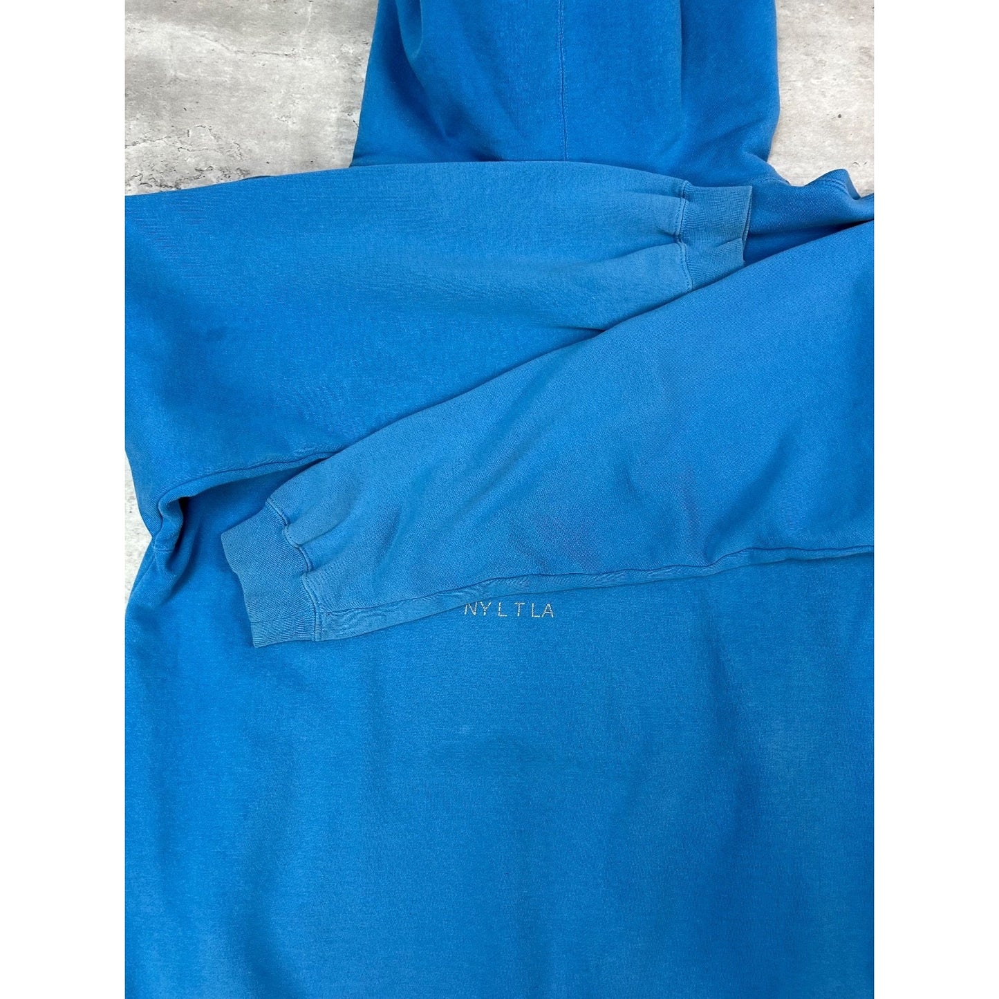 Vintage 2000s Stussy 80 Spellout Graphic Hooded Sweatshirt Size XL Blue