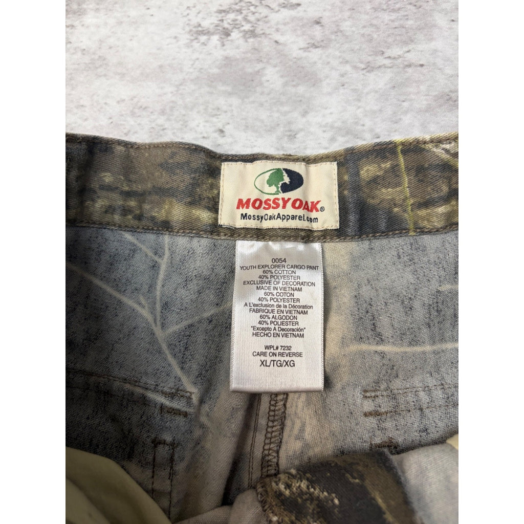 Vintage Mossy Oak Breakup Tree Camo Hunting Cargo Pants Size 29 YOUTH