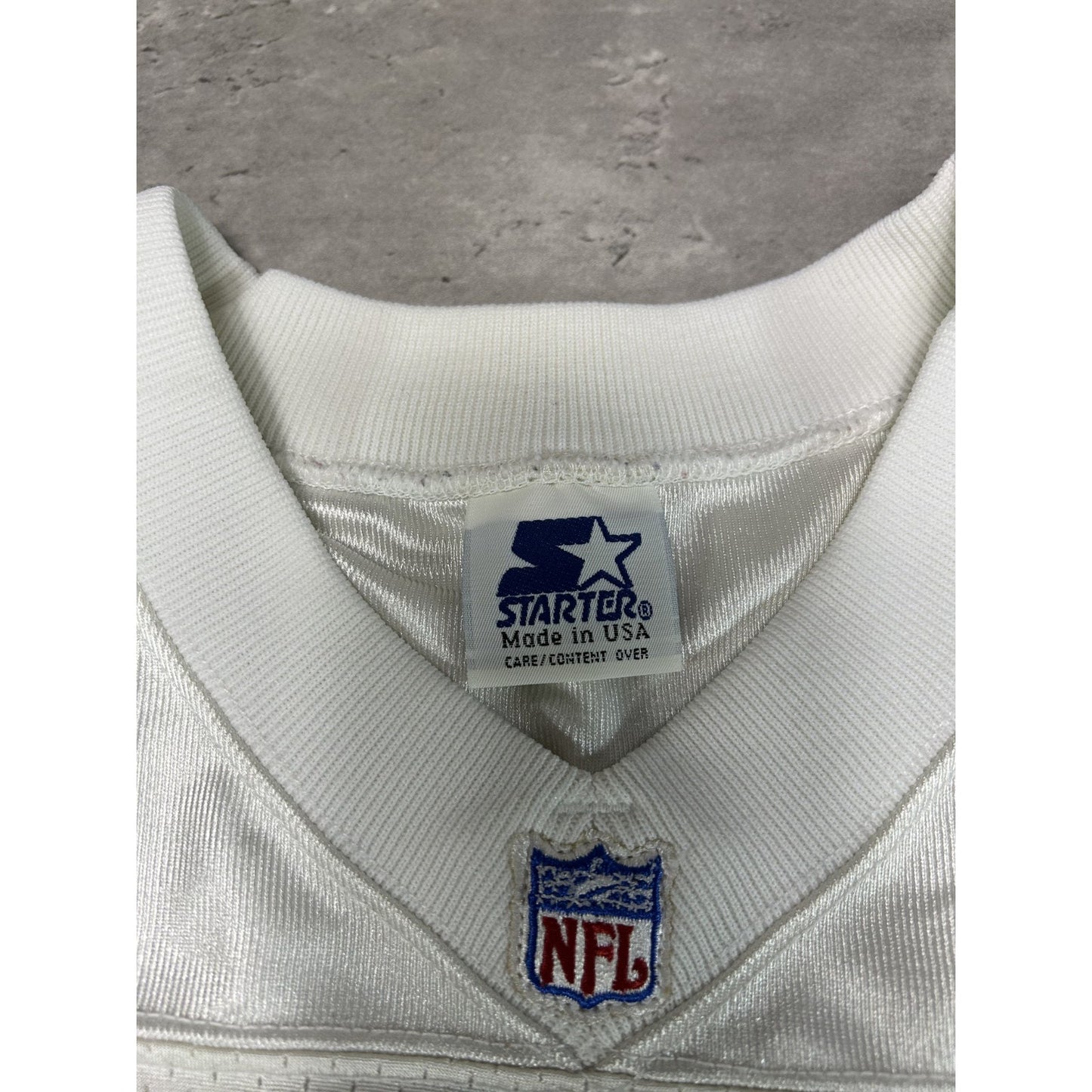 Vintage 90s Troy Aikman #8 Dallas Cowboys NFL Starter 75 Anni Football Jersey XL