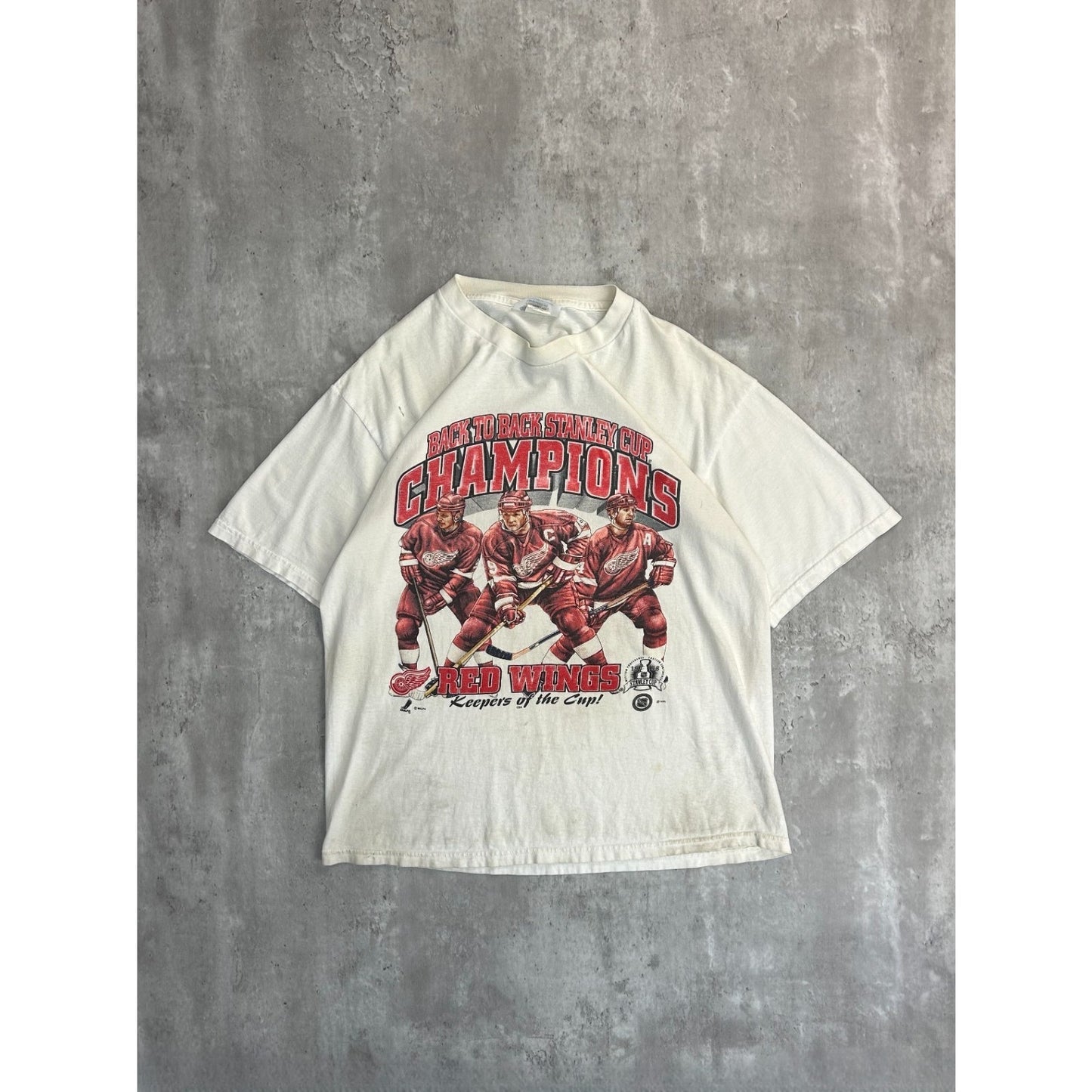 Vintage 1998 Detroit Red Wings Back To Back Stanley Cup Champs T-Shirt Sz Large