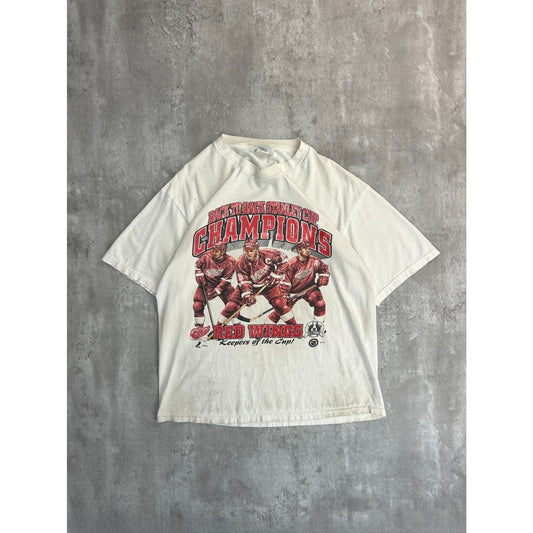 Vintage 1998 Detroit Red Wings Back To Back Stanley Cup Champs T-Shirt Sz Large