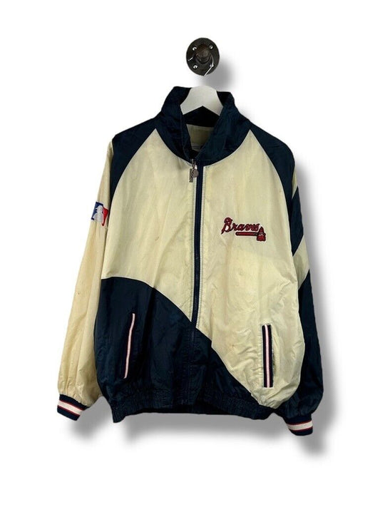 Vintage 90s Atlanta Braves MLB Full Zip Pro Player Windbreaker Jacket Sz Medium