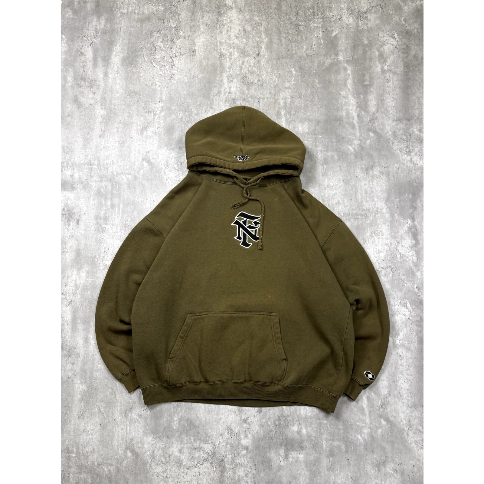 Vintage Y2K No Fear Embroidered Logo Hooded Sweatshirt Size XL