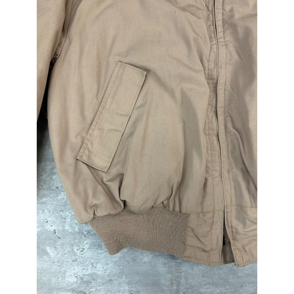 Vintage 90s Earth Tone Collared Full Zip Bomber Jacket Size XL