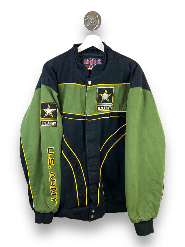Vintage U.S. Services Brigade U.S. Army Canvas Jacket Size XL Black/Green