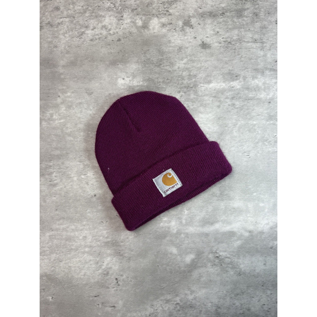 Vintage Carhartt Workwear Embroidered Patch Snapback Hat OSFA Purple YOUTH
