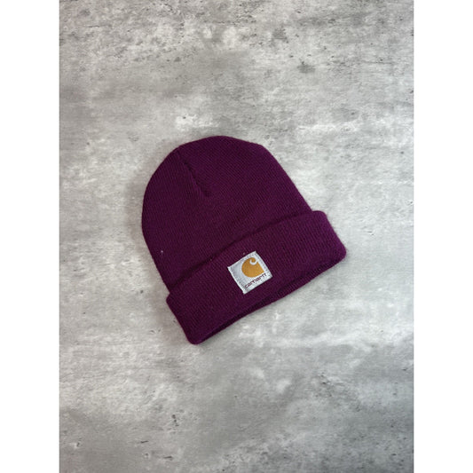 Vintage Carhartt Workwear Embroidered Patch Snapback Hat OSFA Purple YOUTH