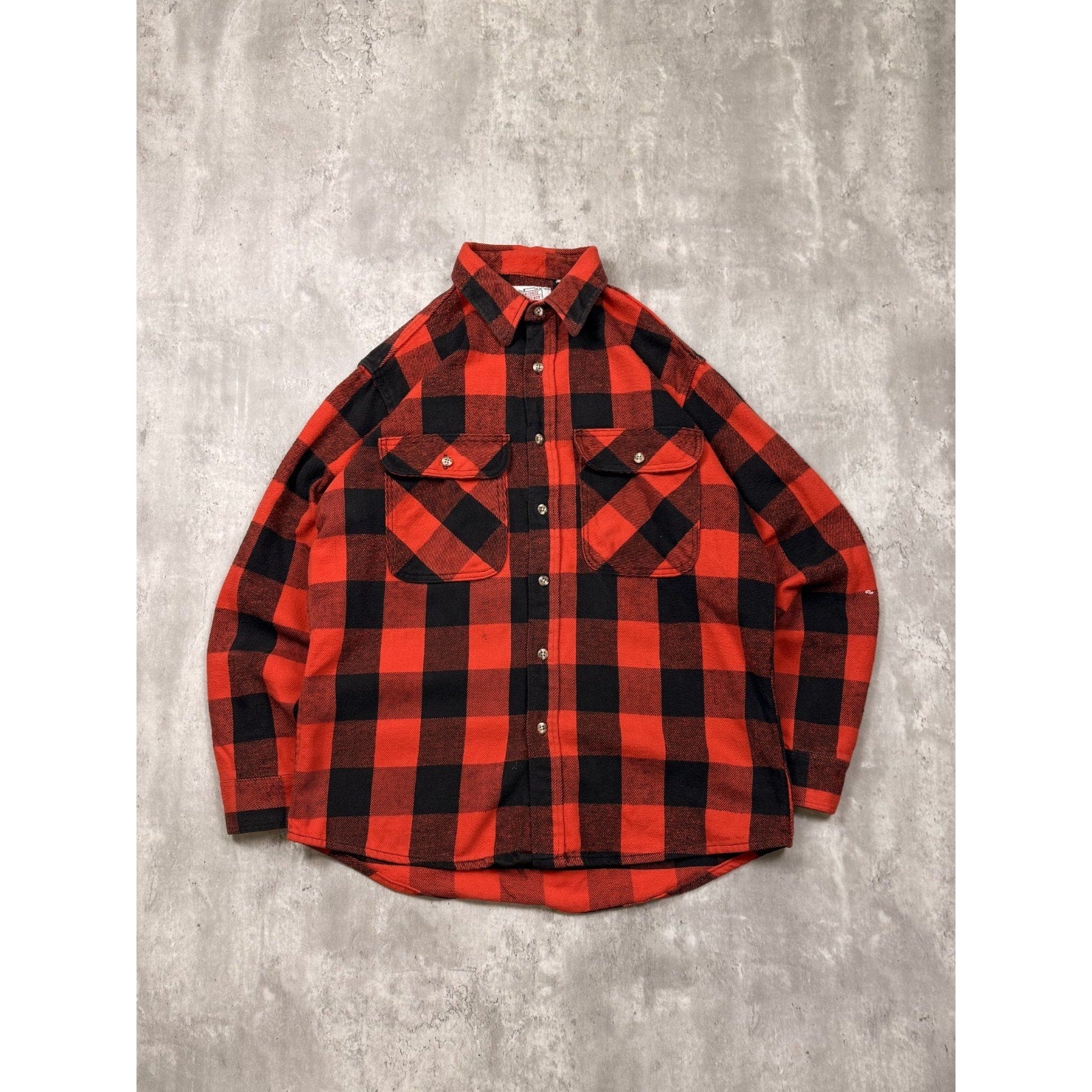 VTG 90s Private Property Plaid Long Sleeve Flannel Button Up Shirt Size Large