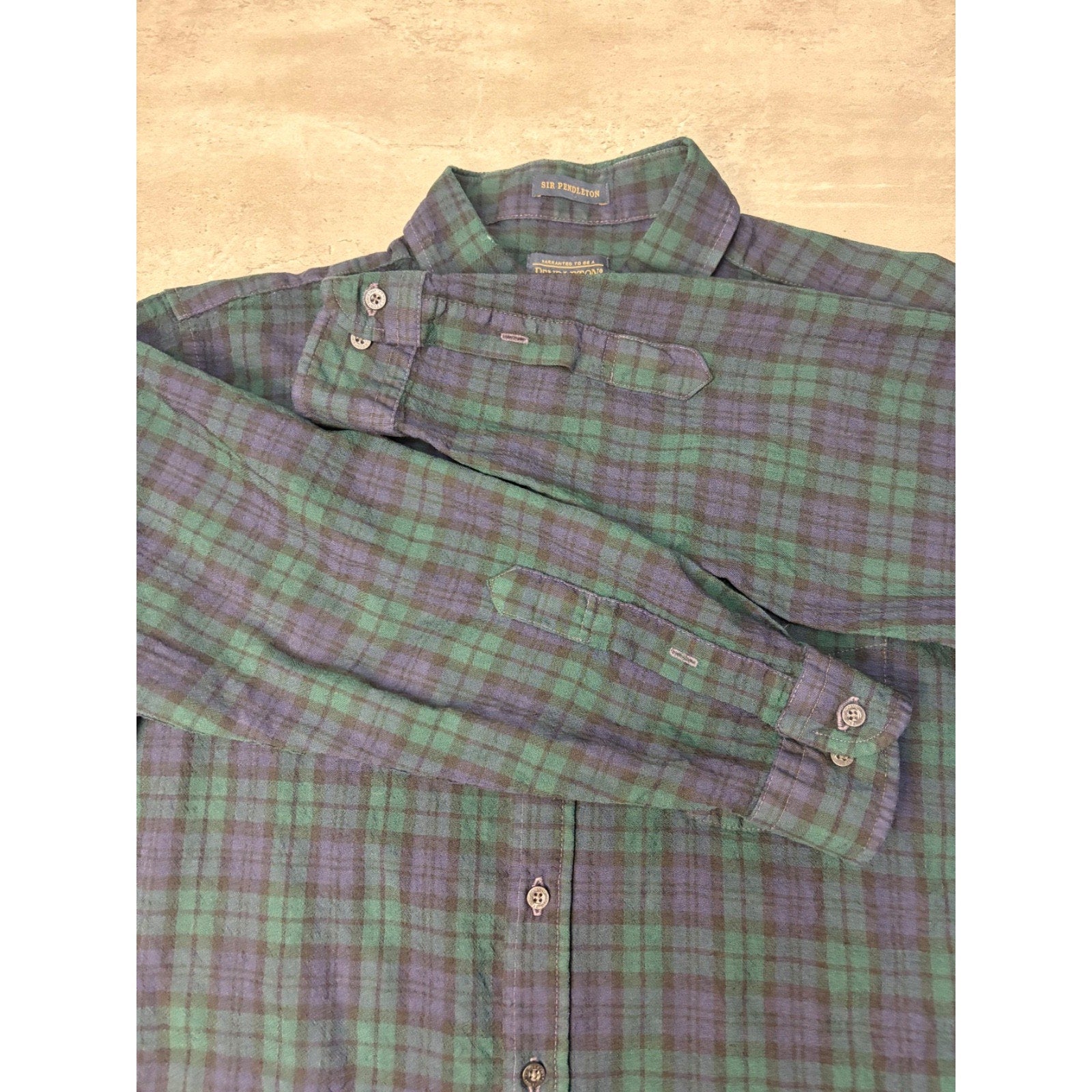Vintage Pendleton Single Pocket Plaid Print Long Sleeve Button Up Shirt Size XL