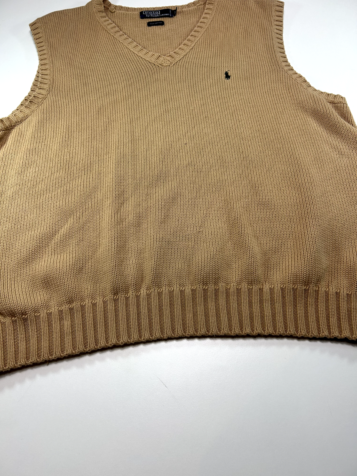 Vintage 90s Polo Ralph Lauren Embroidered Pony Knit Sweater Vest Size XL