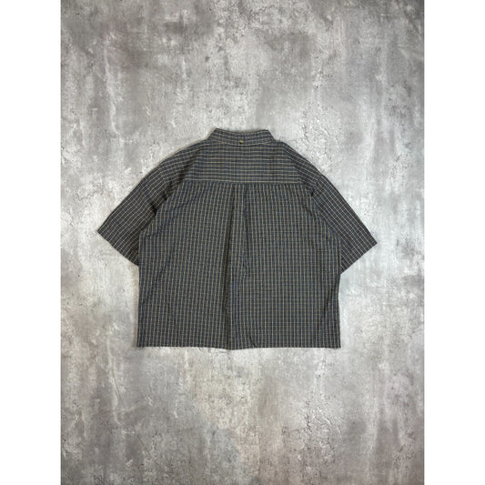 Vintage Penman Single Pocket Short Sleeve Cropped Button Up Shirt Size Medium