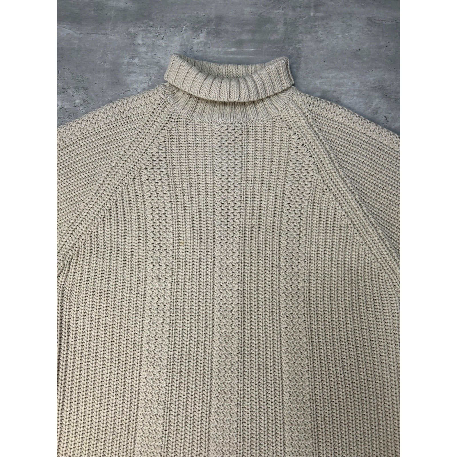 Vintage Y2K Point Zero Cable Knit Pullover Turtle Neck Sweater Size Large