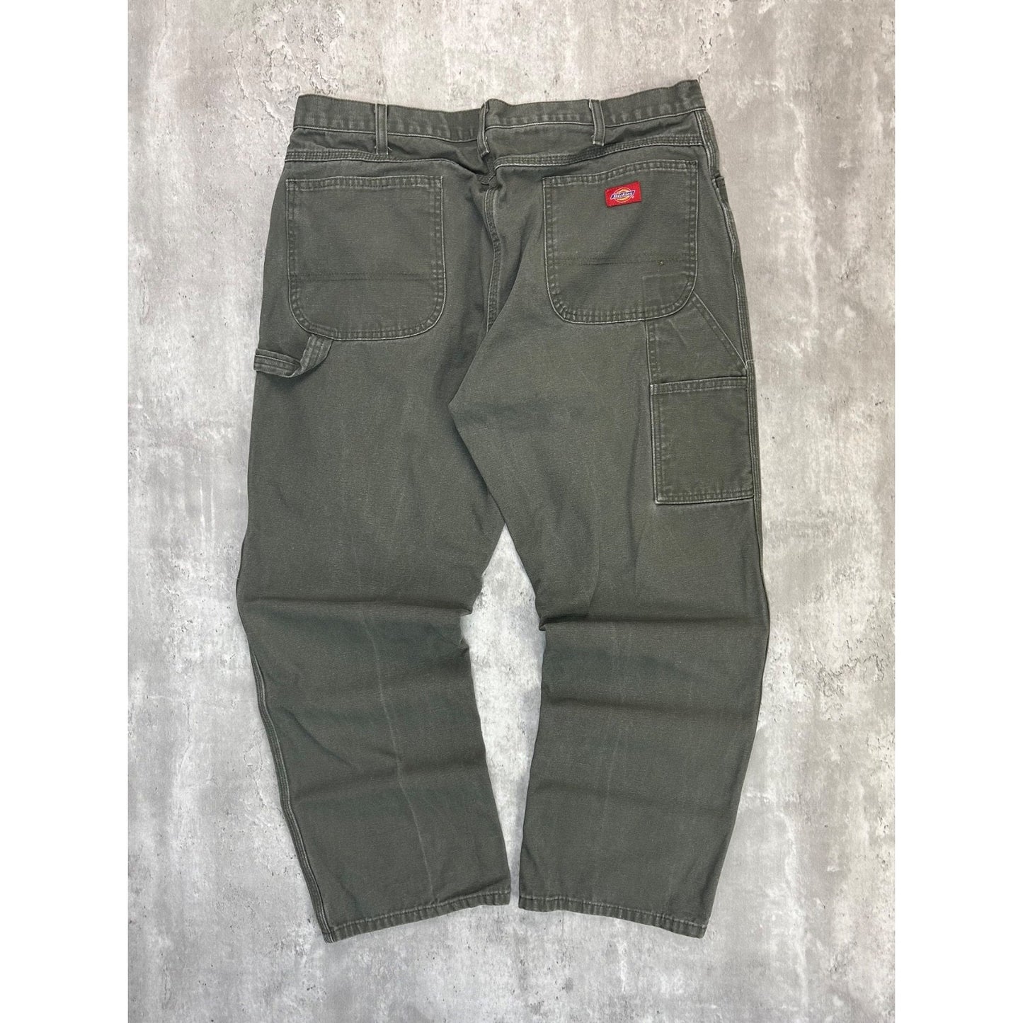 Dickies Canvas Workwear Carpenter Pants Size 37 Green