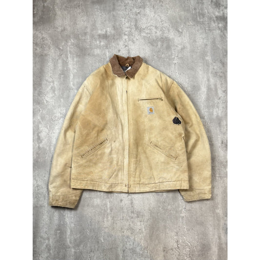 Vintage 90s Carhartt Blanket Lined Canvas Workwear Detroit Jacket Size XL