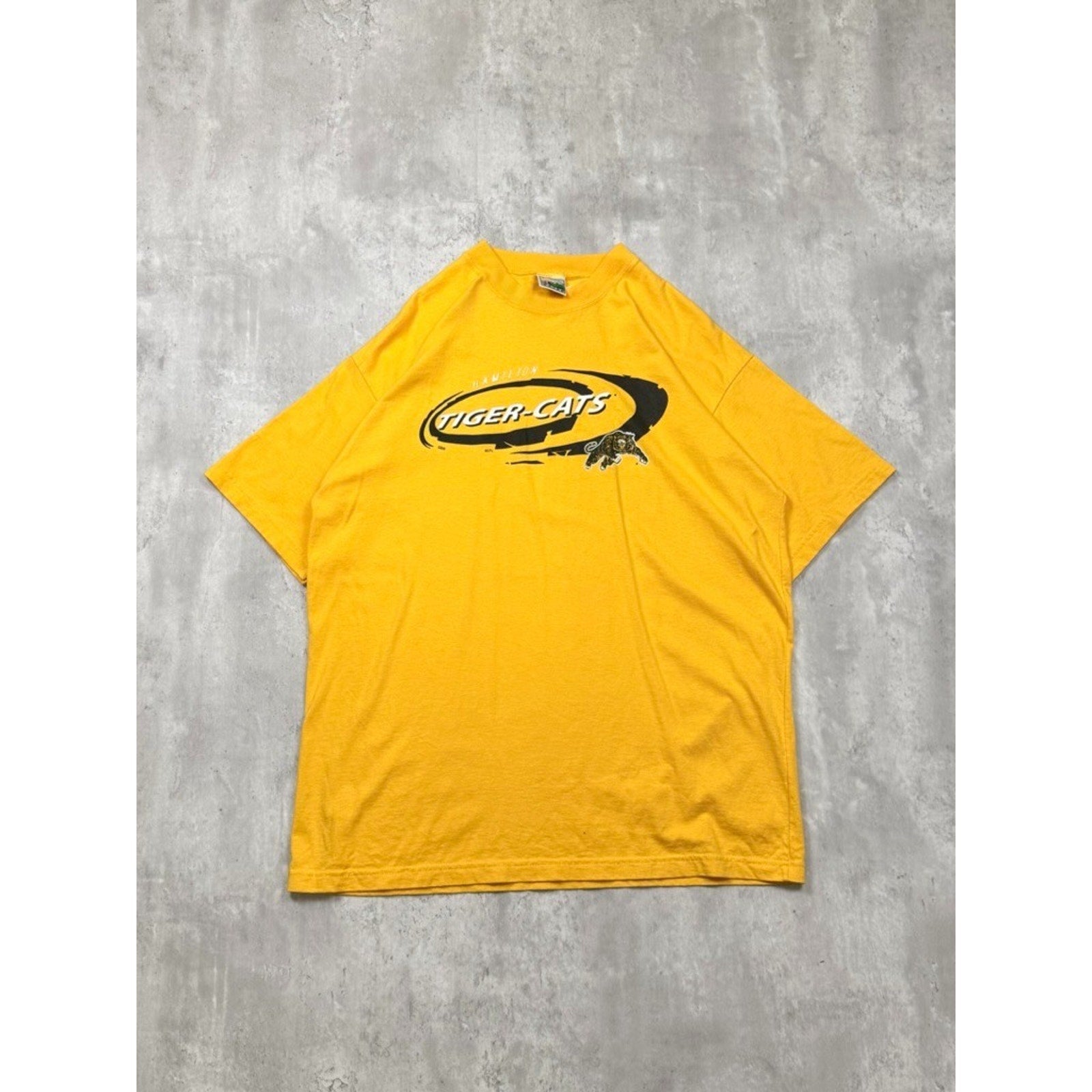 Vintage 90s Hamilton Tiger Cats CFL Spellout Logo Graphic T-Shirt Size Large