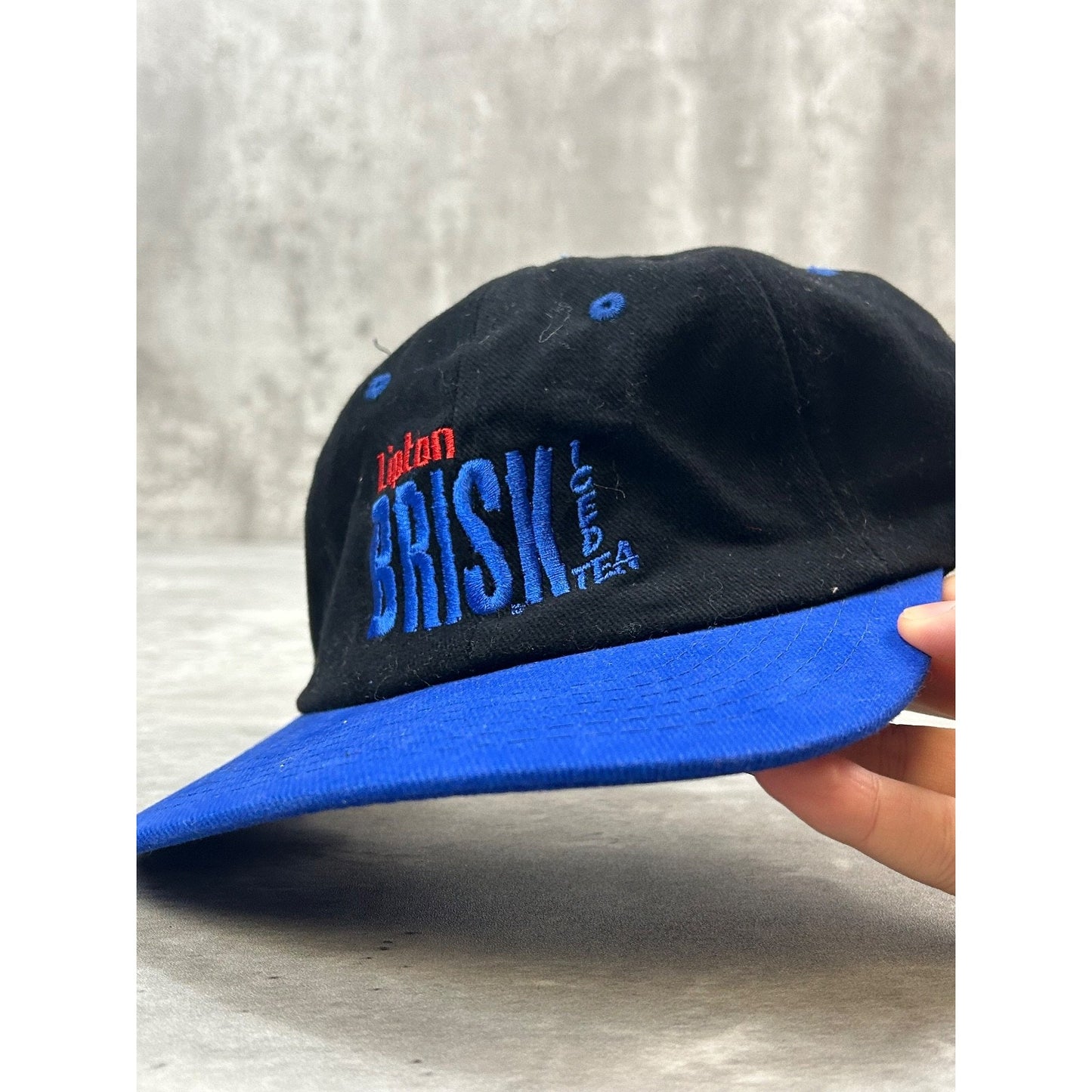 Vintage 90s Lipton Brisk Embroidered Spellout Strapback Hat OSFA