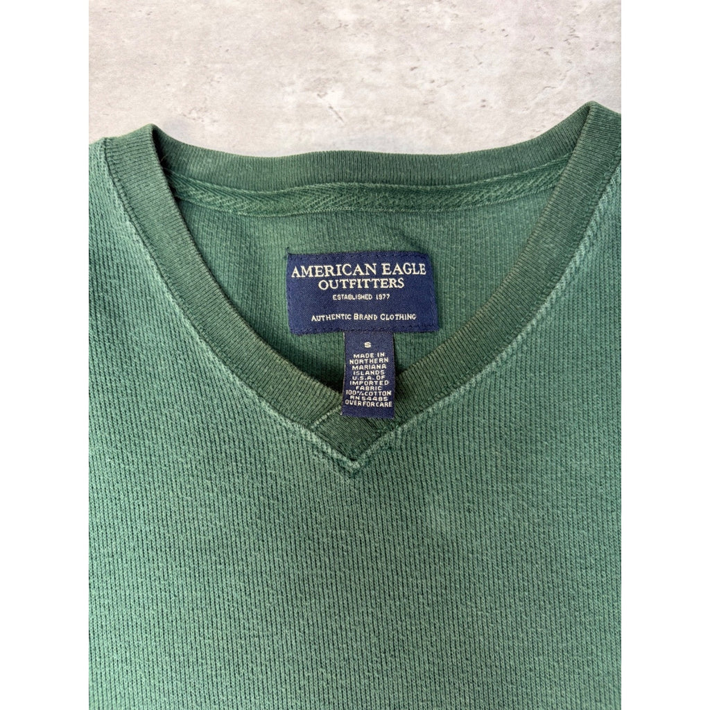 Vintage American Eagle Outfitters Striped V-Neck Knit Sweater Size Small