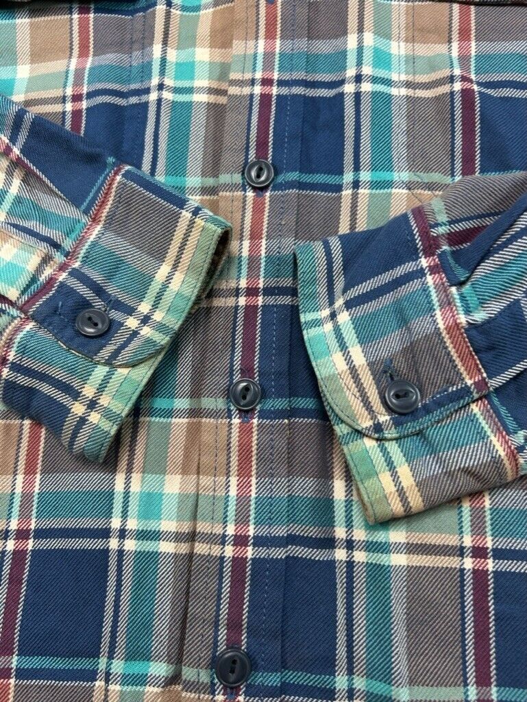 Vintage L.L. Bean Plaid Double Pocket Long Sleeve Button Up Shirt Size Large