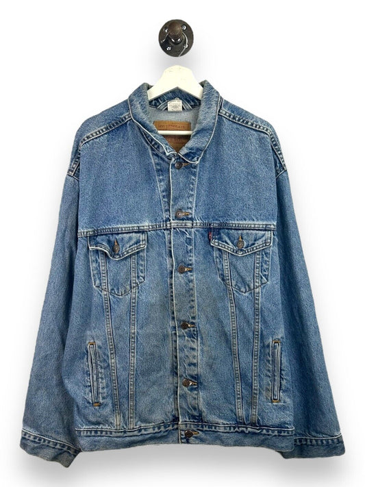 Vintage Levis Red Tab Light Wash Denim Trucker Jacket Size 2XL 70507-0389