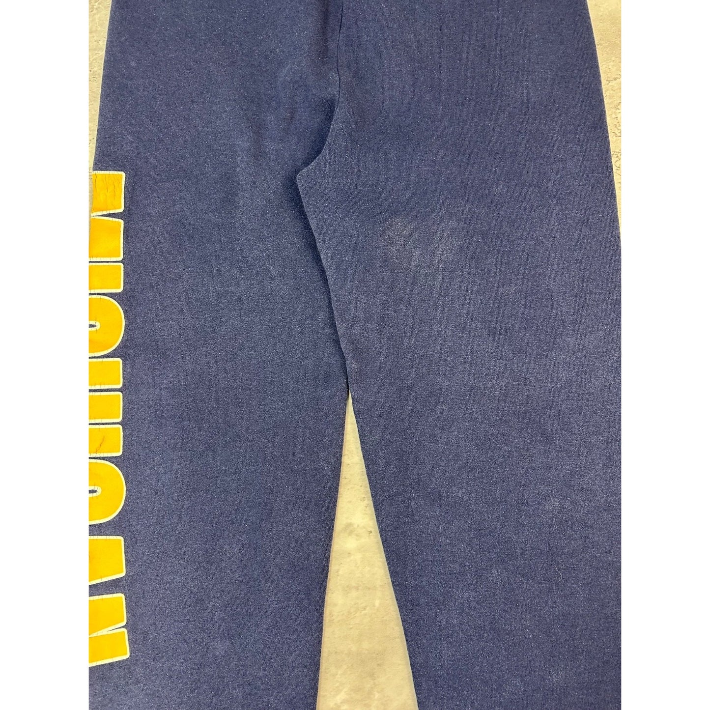 Vintage 90s Michigan Wolverines NCAA Graphic Spellout Sweat Pants Size Large