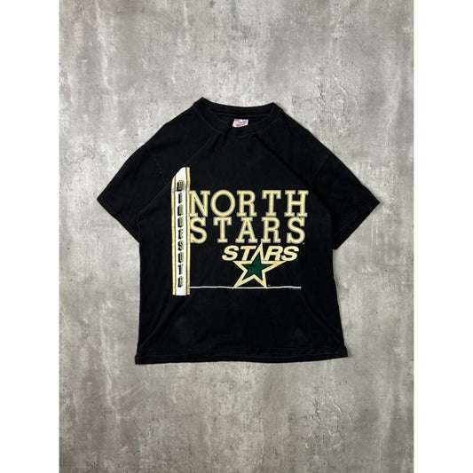 Vintage 90s Minnesota North Stars NHL Spellout Graphic Hockey T-Shirt Size Large