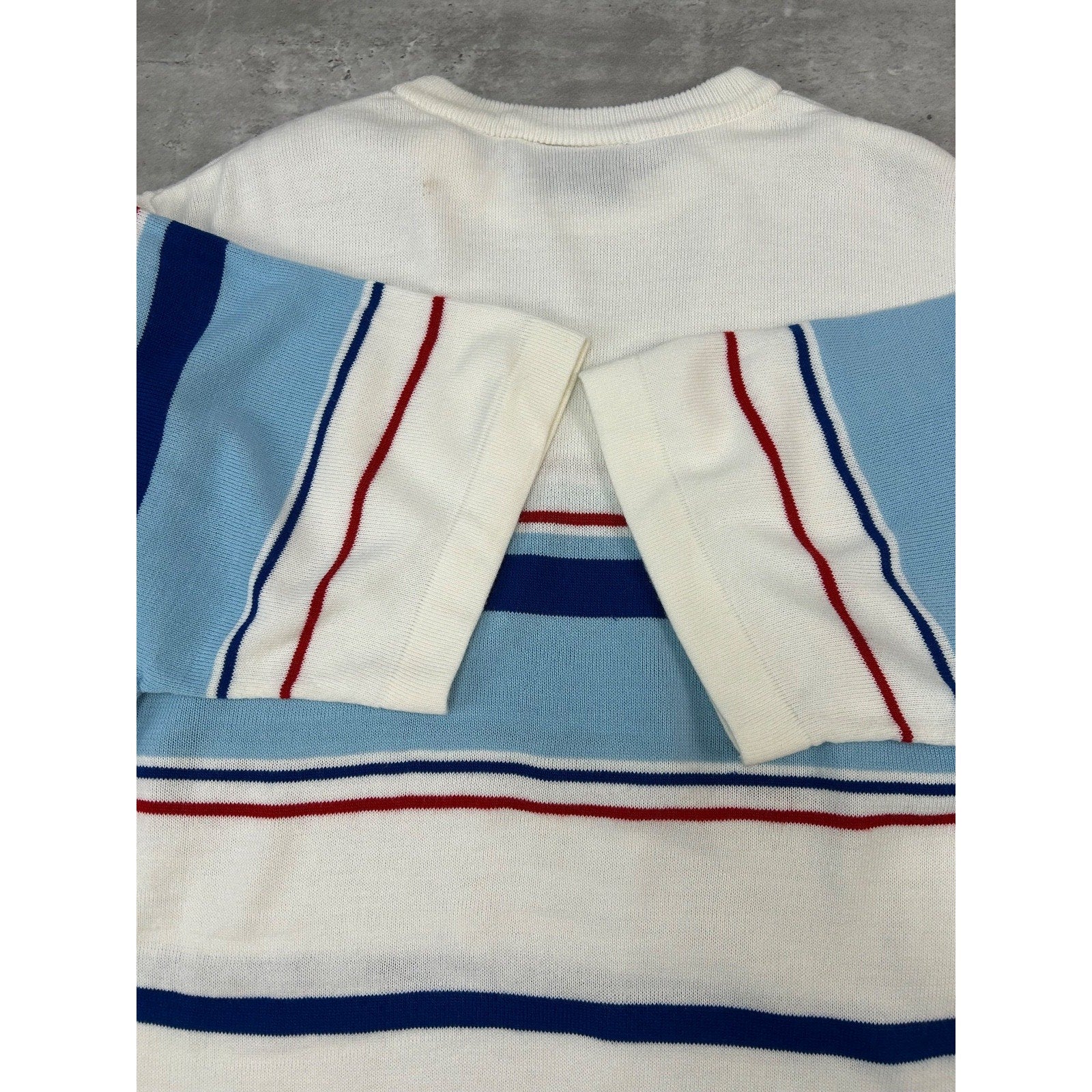 Vintage Y2K South Pole Striped Embroidered Logo Knit T-Shirt Size Large