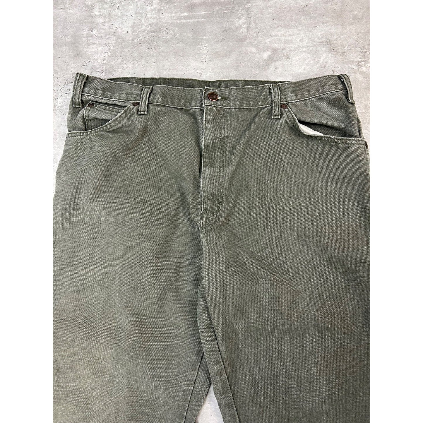 Dickies Canvas Workwear Carpenter Pants Size 37 Green
