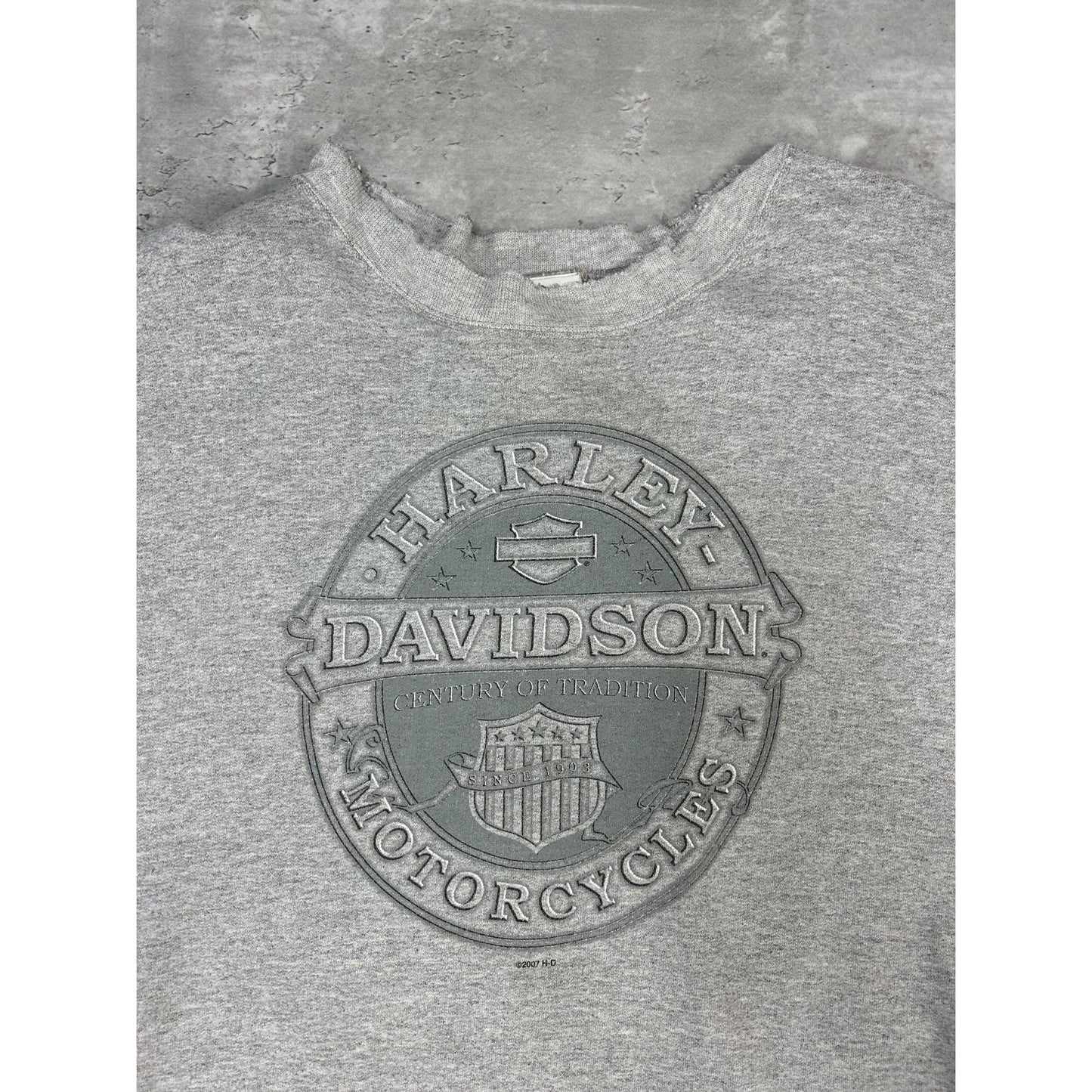 Harley Davidson Motorcycles Crest Graphic Sweatshirt Size 2XL Gray