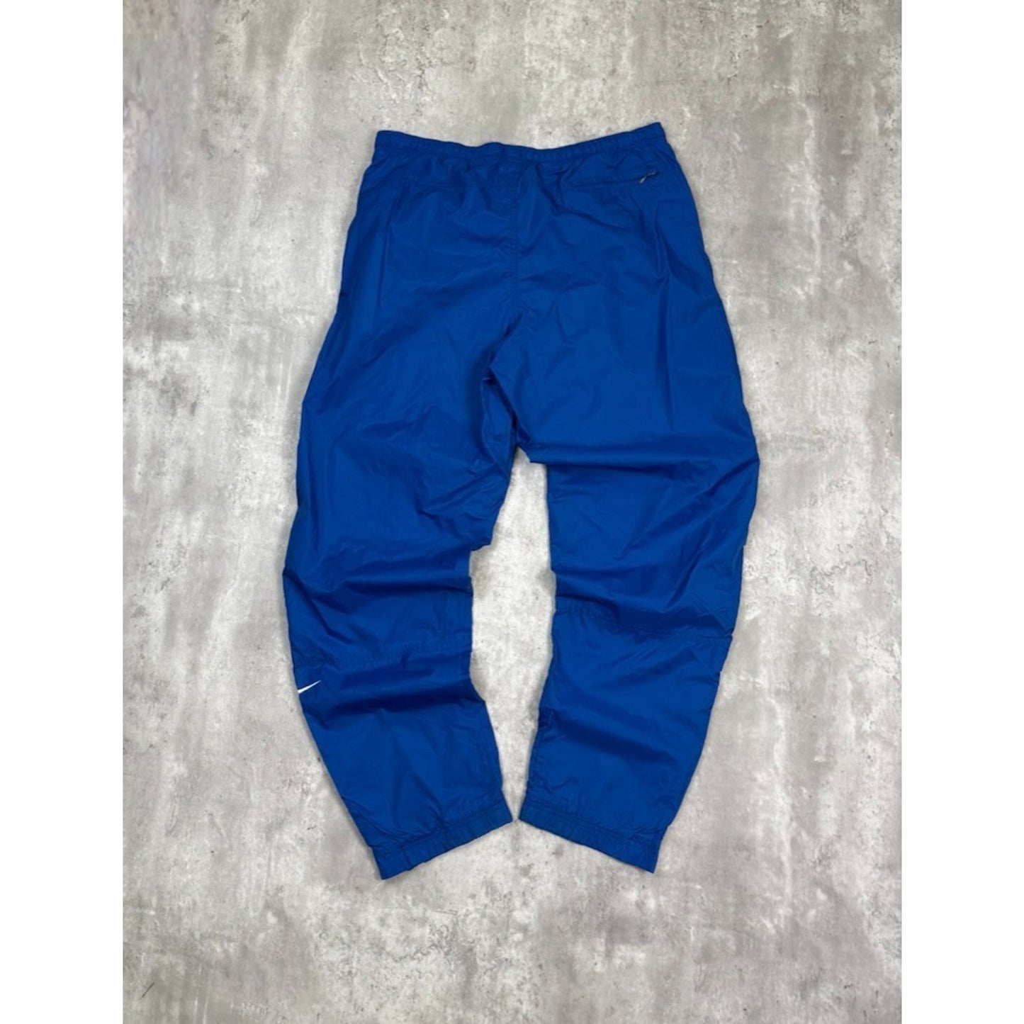 Vintage 2000s Nike Embroidered Swoosh Nylon Track Pants Size Small Blue