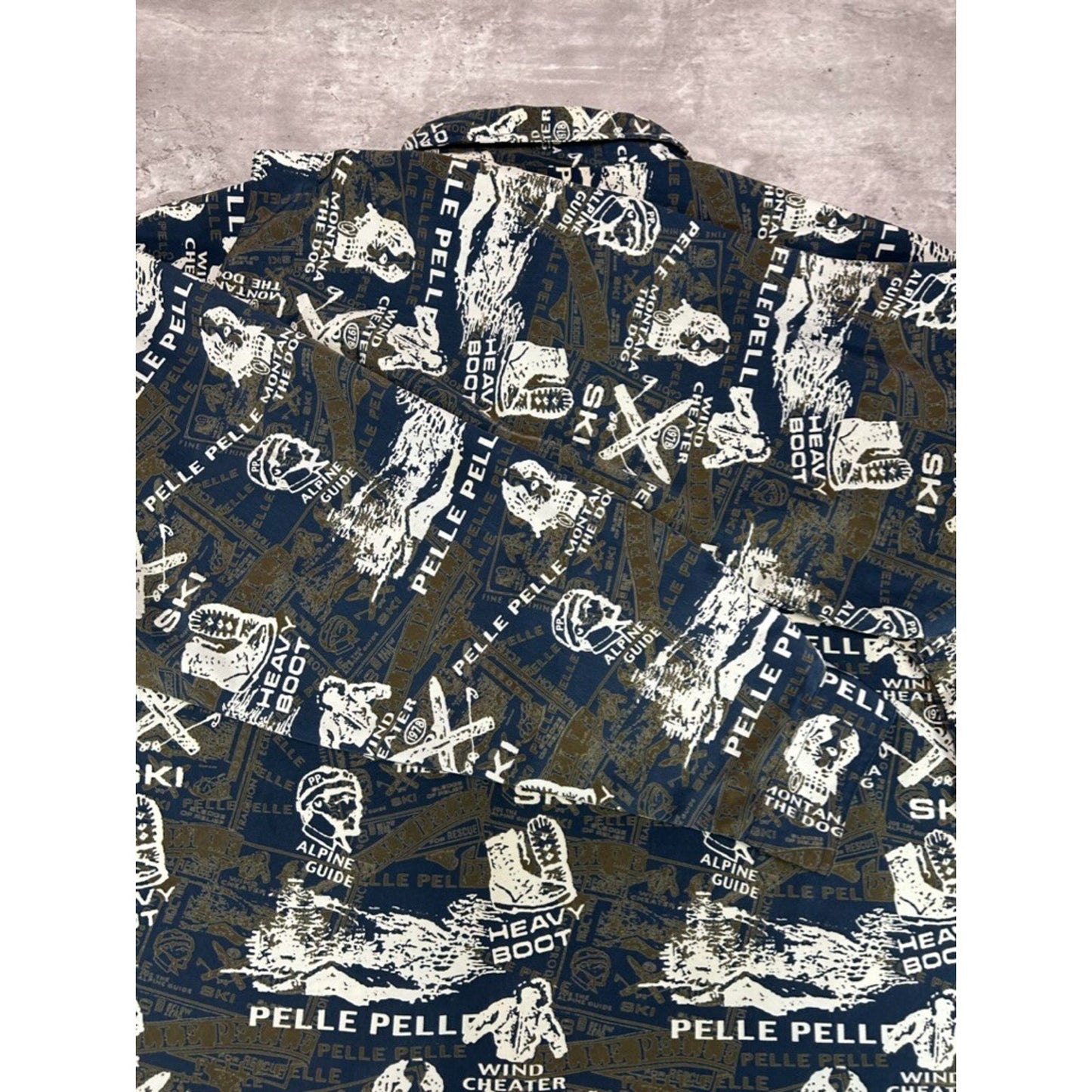 Vintage Y2K Pelle Pelle Ski All Over Print Long Sleeve Button Up Shirt Size XXL