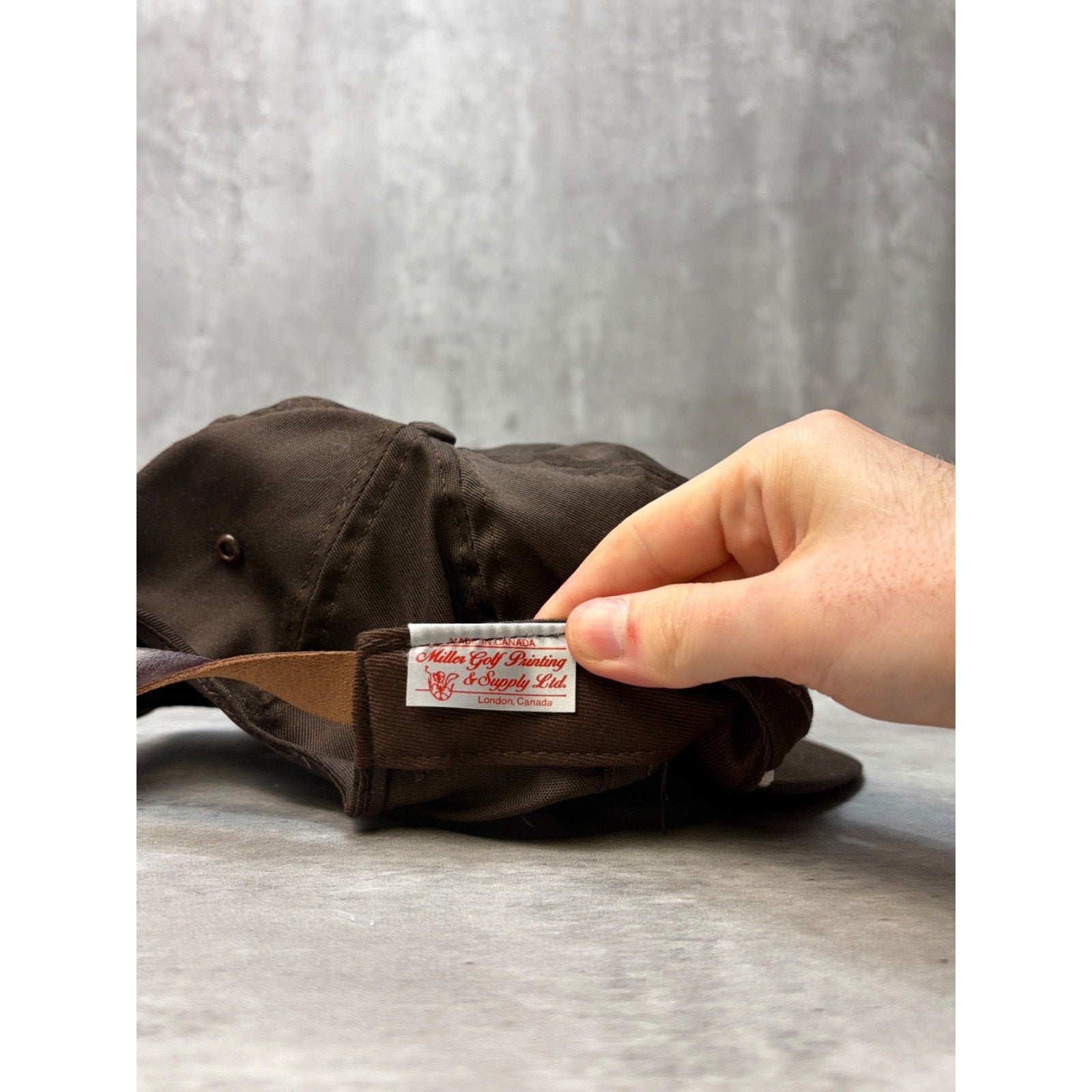 Vintage Team Amana Embroidered Spellout Golf Strapback Hat OSFA