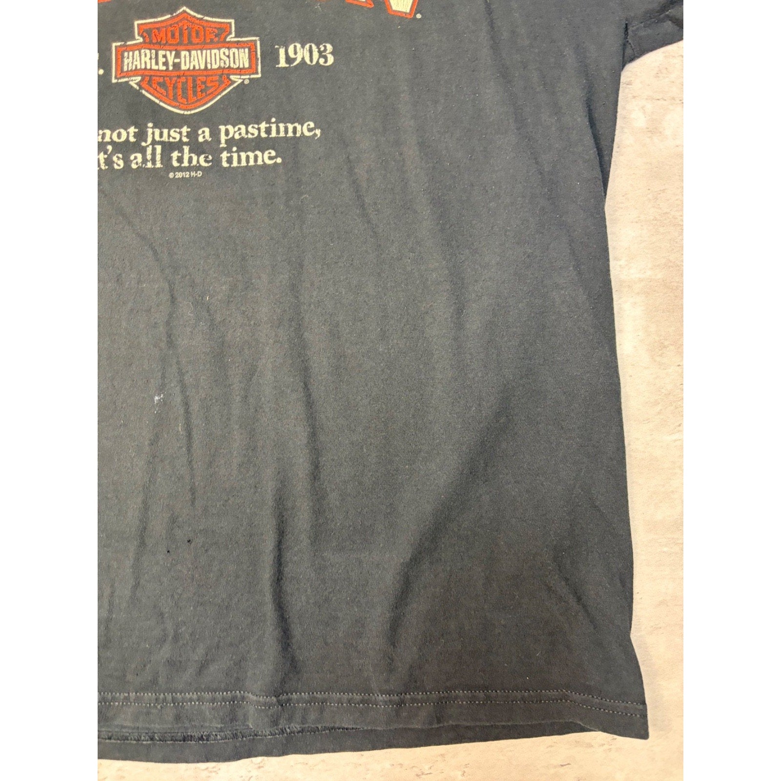 Harley Davidson Its Not Just A Pastime Spellout Graphic T-Shirt Size XL